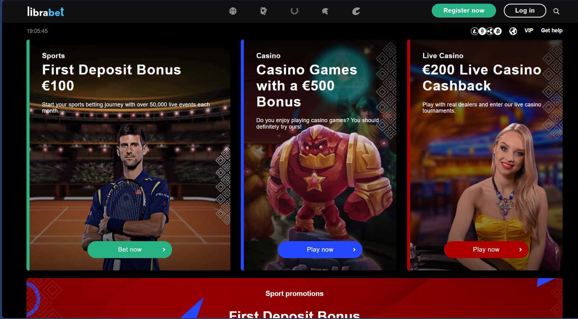 Screenshot of the Librabet website homepage